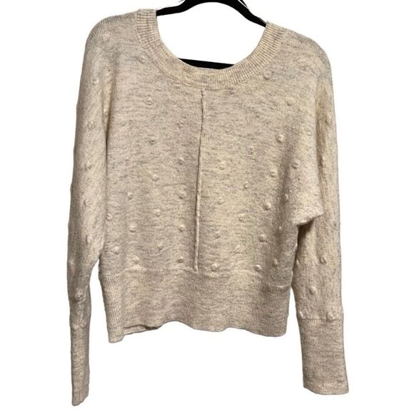 William Rast- Women’s Long Sleeve Nubby Sweater Ivory Alpaca Blend, Size Large - Picture 9 of 11